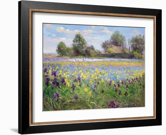 Farmstead and Iris Field, 1992-Timothy Easton-Framed Giclee Print