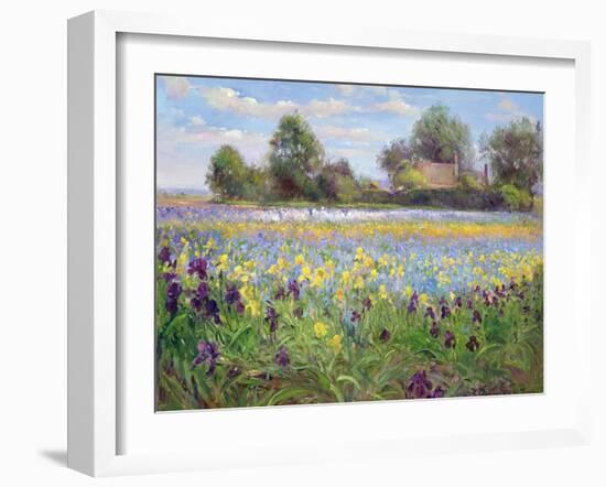 Farmstead and Iris Field, 1992-Timothy Easton-Framed Giclee Print