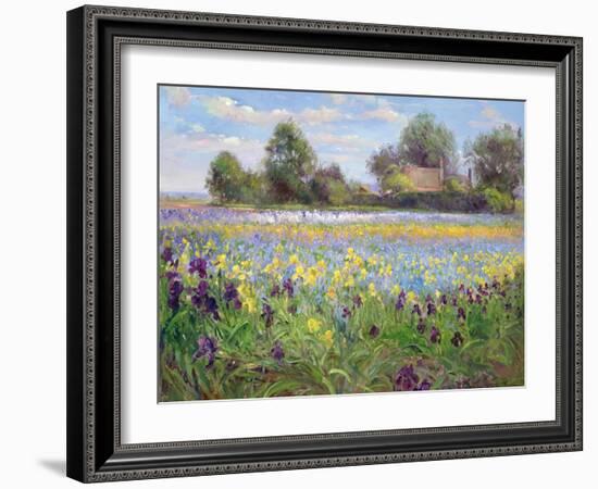 Farmstead and Iris Field, 1992-Timothy Easton-Framed Giclee Print