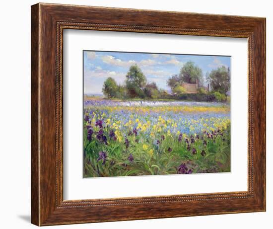 Farmstead and Iris Field, 1992-Timothy Easton-Framed Giclee Print