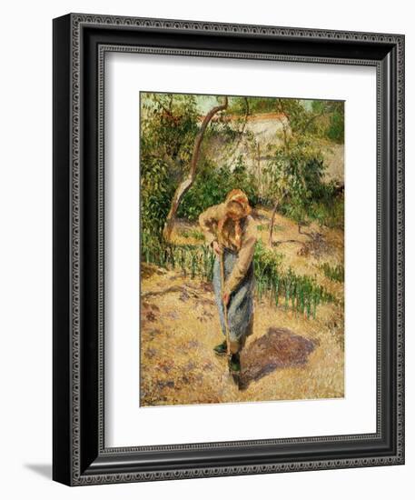 Farmwoman Digging-Camille Pissarro-Framed Giclee Print