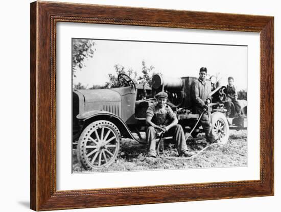Farmworkers with a Tractor, (C1930S)-null-Framed Photographic Print