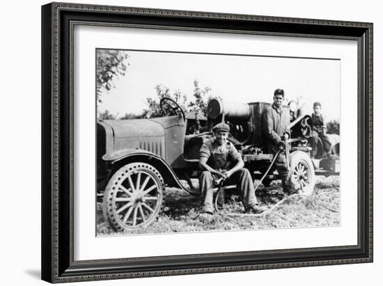 Farmworkers with a Tractor, (C1930S)-null-Framed Photographic Print