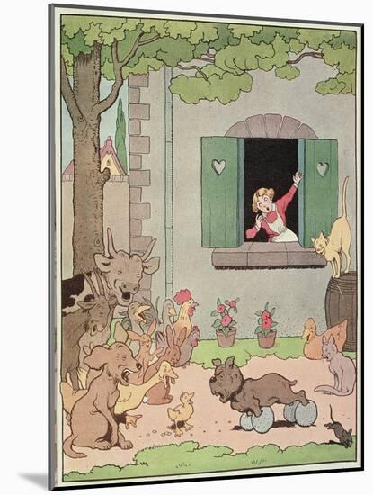 Farmyard Animals Rejoicing at Discomfiture of Grognard, Illustration for 'Placide et Gedeon' 1926-Benjamin Rabier-Mounted Giclee Print