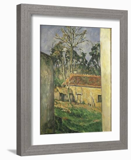 Farmyard at Auvers, 1879-80-Paul Cézanne-Framed Giclee Print