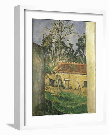 Farmyard at Auvers, 1879-80-Paul Cézanne-Framed Giclee Print