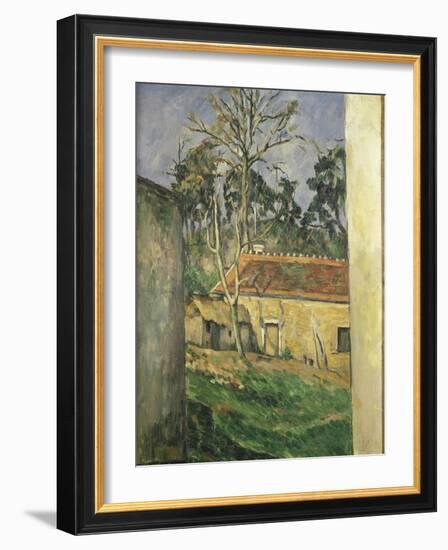 Farmyard at Auvers, 1879-80-Paul Cézanne-Framed Giclee Print