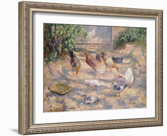 Farmyard at Pontoise, 1877-Camille Pissarro-Framed Giclee Print