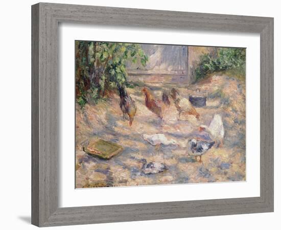 Farmyard at Pontoise, 1877-Camille Pissarro-Framed Giclee Print