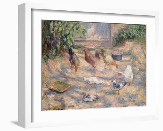 Farmyard at Pontoise, 1877-Camille Pissarro-Framed Giclee Print