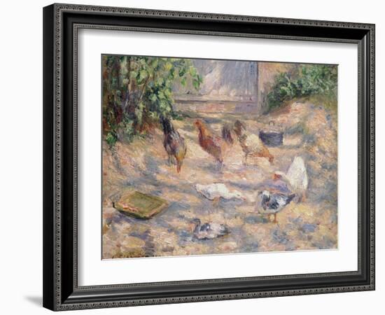 Farmyard at Pontoise, 1877-Camille Pissarro-Framed Giclee Print