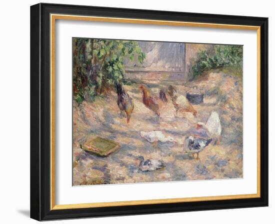 Farmyard at Pontoise, 1877-Camille Pissarro-Framed Giclee Print