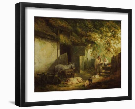Farmyard, C.1790-91 (Oil on Canvas)-George Morland-Framed Giclee Print