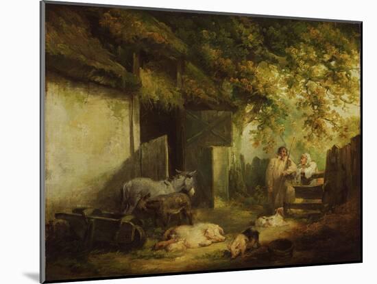 Farmyard, C.1790-91 (Oil on Canvas)-George Morland-Mounted Giclee Print