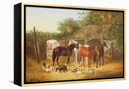 Farmyard Companions-John Frederick Herring Jnr-Framed Premier Image Canvas