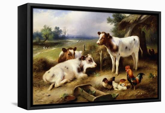 Farmyard Friends, 1923-Walter Hunt-Framed Premier Image Canvas