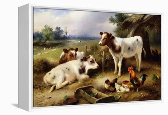 Farmyard Friends, 1923-Walter Hunt-Framed Premier Image Canvas