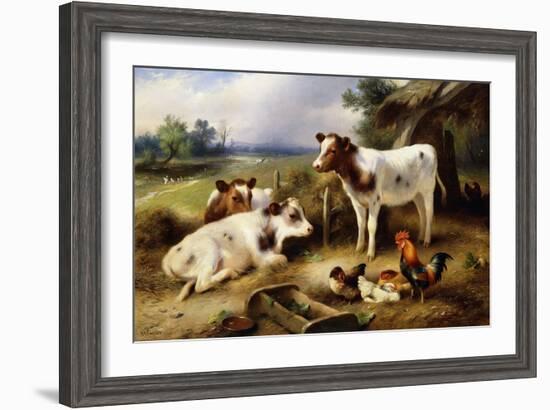 Farmyard Friends, 1923-Walter Hunt-Framed Giclee Print