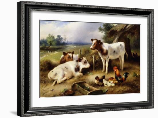 Farmyard Friends, 1923-Walter Hunt-Framed Giclee Print