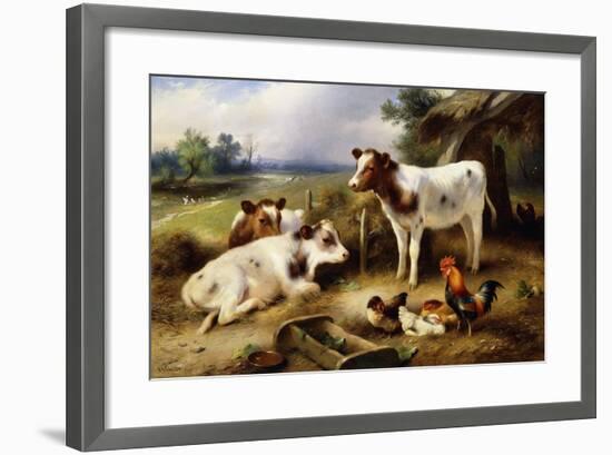 Farmyard Friends, 1923-Walter Hunt-Framed Giclee Print