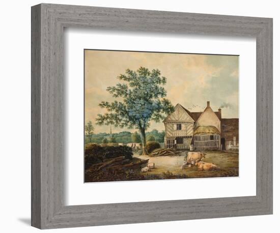 Farmyard near Aston Hall (W/C on Paper)-Joseph Wright-Framed Giclee Print