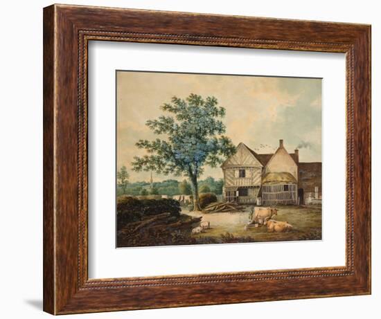 Farmyard near Aston Hall (W/C on Paper)-Joseph Wright-Framed Giclee Print