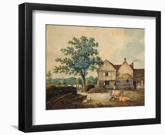 Farmyard near Aston Hall (W/C on Paper)-Joseph Wright-Framed Giclee Print