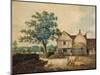 Farmyard near Aston Hall (W/C on Paper)-Joseph Wright-Mounted Giclee Print