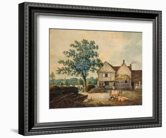 Farmyard near Aston Hall (W/C on Paper)-Joseph Wright-Framed Giclee Print