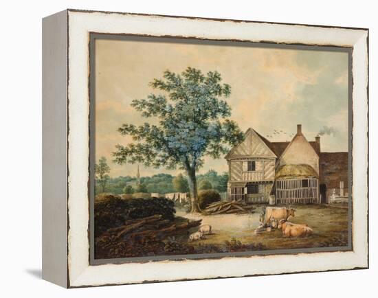 Farmyard near Aston Hall (W/C on Paper)-Joseph Wright-Framed Premier Image Canvas