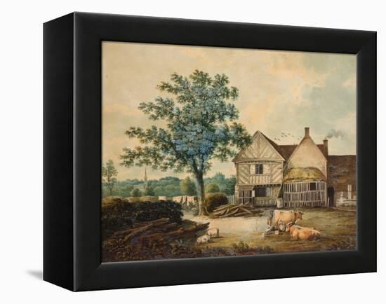 Farmyard near Aston Hall (W/C on Paper)-Joseph Wright-Framed Premier Image Canvas