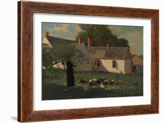 Farmyard Scene, C.1872-74 (Oil on Canvas)-Winslow Homer-Framed Giclee Print