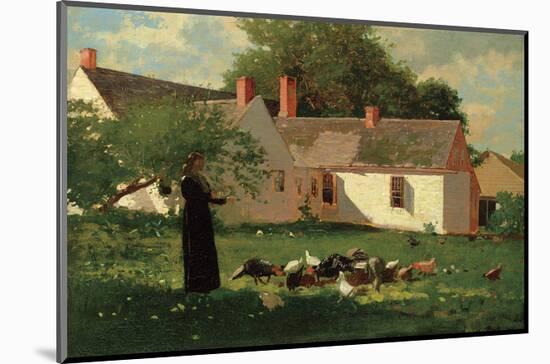 Farmyard Scene, c. 1874-Winslow Homer-Mounted Art Print