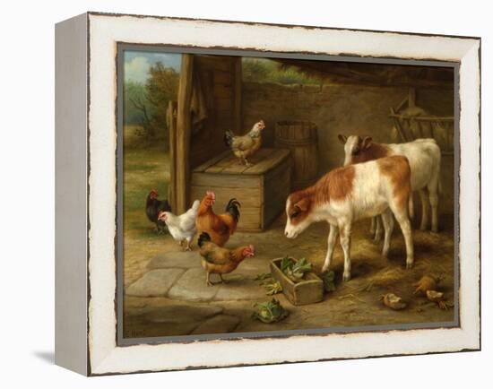 Farmyard Scene-Walter Hunt-Framed Premier Image Canvas