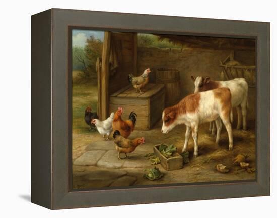 Farmyard Scene-Walter Hunt-Framed Premier Image Canvas