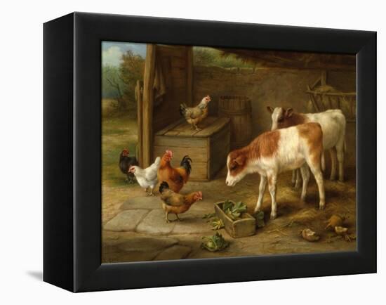 Farmyard Scene-Walter Hunt-Framed Premier Image Canvas