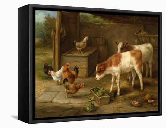 Farmyard Scene-Walter Hunt-Framed Premier Image Canvas