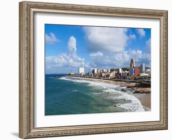 Farol da Barra Beach, elevated view, Salvador, State of Bahia, Brazil, South America-Karol Kozlowski-Framed Photographic Print