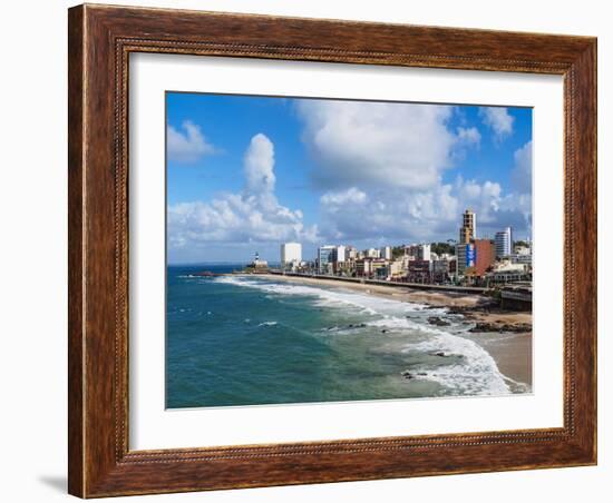 Farol da Barra Beach, elevated view, Salvador, State of Bahia, Brazil, South America-Karol Kozlowski-Framed Photographic Print