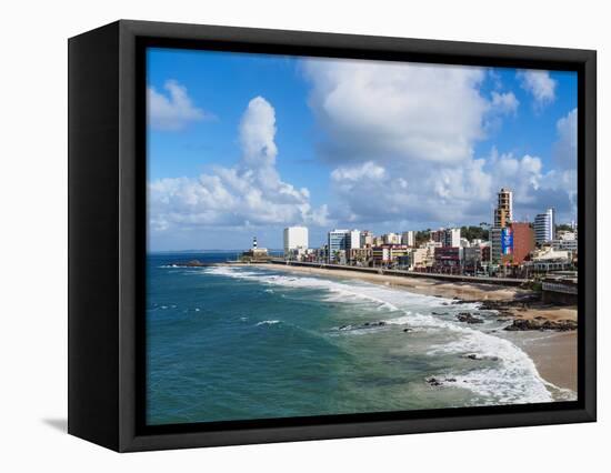 Farol da Barra Beach, elevated view, Salvador, State of Bahia, Brazil, South America-Karol Kozlowski-Framed Premier Image Canvas