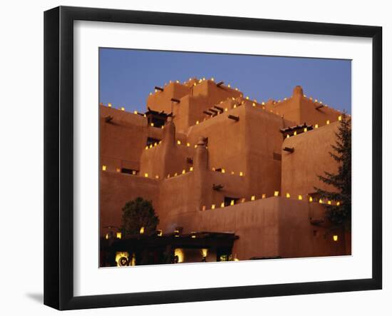 Farolitos at Loretto During the Christmas Season, at Santa Fe, New Mexico, USA-Westwater Nedra-Framed Photographic Print