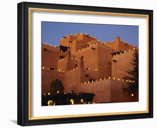 Farolitos at Loretto During the Christmas Season, at Santa Fe, New Mexico, USA-Westwater Nedra-Framed Photographic Print