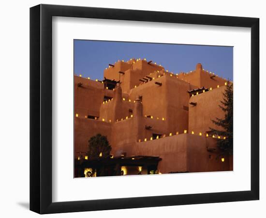 Farolitos at Loretto During the Christmas Season, at Santa Fe, New Mexico, USA-Westwater Nedra-Framed Photographic Print