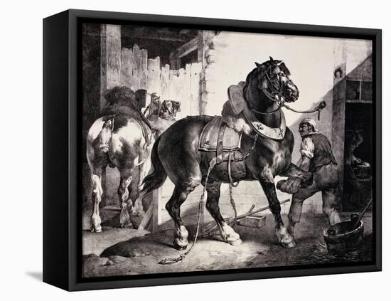 Farrier at Work Lithograph from Etudes De Cheveaux-Théodore Géricault-Framed Premier Image Canvas