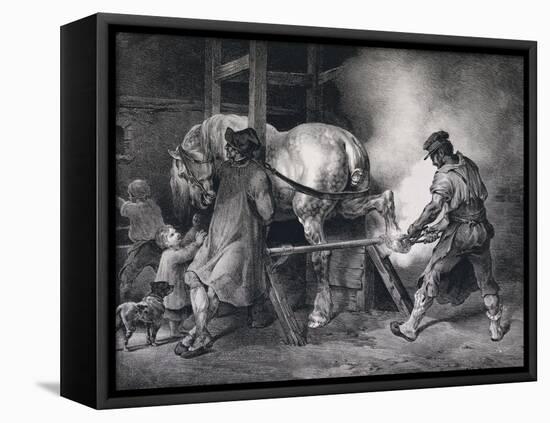 Farrier at Work-Stapleton Collection-Framed Premier Image Canvas