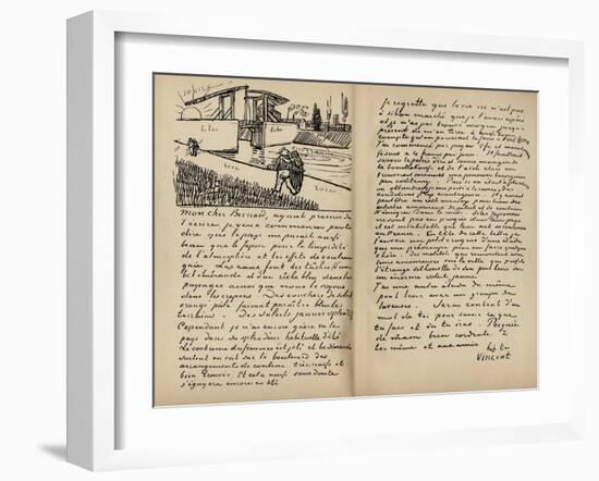 Fascimile of a Letter from Vincent Van Gogh to Emile Bernard on the 18th Ma-Vincent van Gogh-Framed Giclee Print