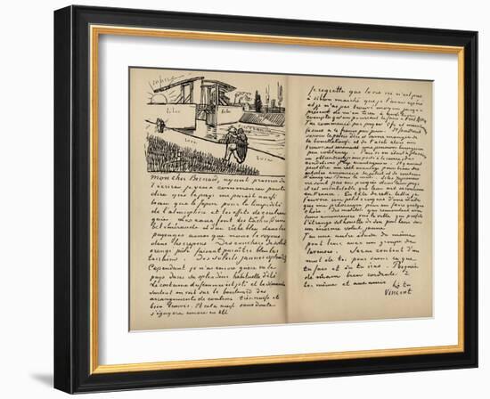 Fascimile of a Letter from Vincent Van Gogh to Emile Bernard on the 18th Ma-Vincent van Gogh-Framed Giclee Print