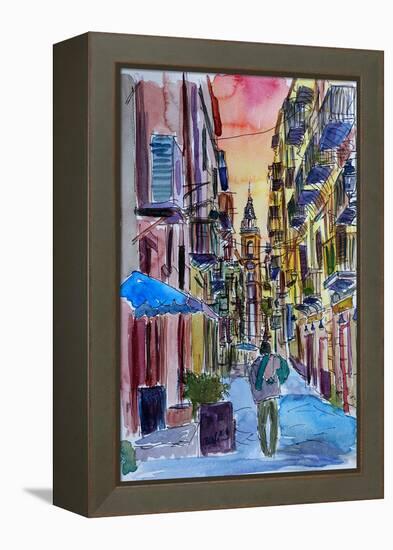 Fascinating Palermo Sicily Italy Street Scene-Markus Bleichner-Framed Stretched Canvas