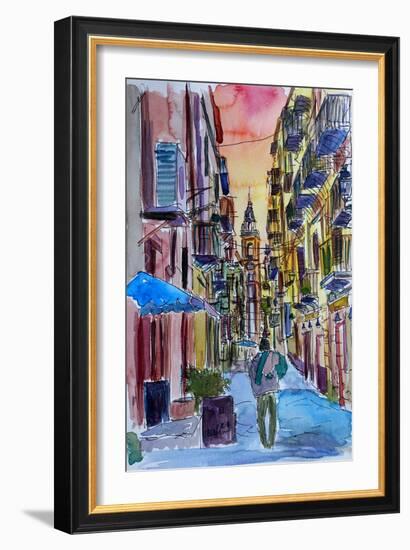 Fascinating Palermo Sicily Italy Street Scene-Markus Bleichner-Framed Art Print