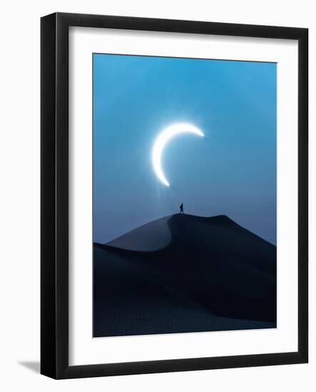 Fascinating view of the solar eclipse-Ahmed Aldaie-Framed Photographic Print